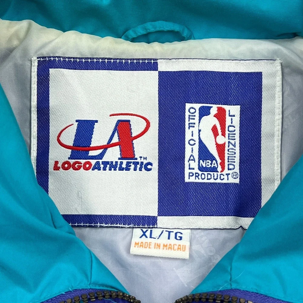 VTG Logo Athletic Charlotte Hornets Sharktooth Windbreaker Jacket Men's XL 90s** - Picture 7 of 16